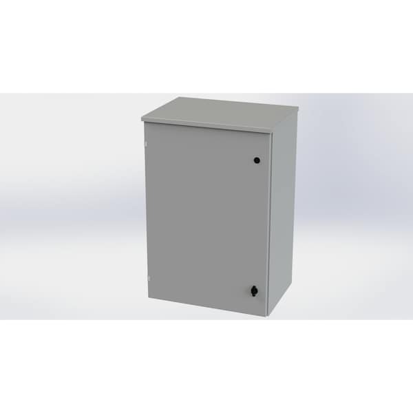 1/4 Turn Knob Latch Electrical Enclosures, 36 in H, 16 in D, 24 in W, NEMA 3R, Galvanized Steel